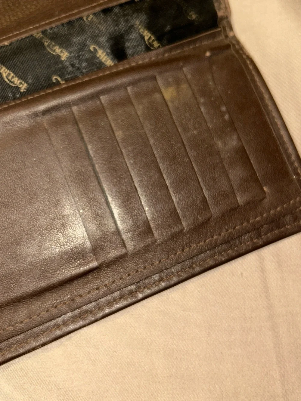 Heritage Brown Leather Checkbook Holder with Branded Lining VINTAGE 90s USA - Picture 5 of 11